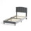 MCC (SINGLE, GREY) Upholstered Bed Frame with Cozy Button Tufted Headboard & Adjustable Height, Wood Slat Support CHEYENNE 1