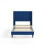 MCC (SINGLE, BLUE) Upholstered Bed Frame with Cozy Button Tufted Headboard & Adjustable Height, Wood Slat Support CHARLIE 1