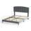MCC (KING, GREY) Upholstered Bed Frame with Cozy Button Tufted Headboard & Adjustable Height, Wood Slat Support CHEYENNE 1