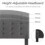 MCC (SINGLE, GREY) Upholstered Bed Frame with Cozy Button Tufted Headboard & Adjustable Height, Wood Slat Support CHEYENNE 4