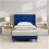 MCC (SINGLE, BLUE) Upholstered Bed Frame with Cozy Button Tufted Headboard & Adjustable Height, Wood Slat Support CHARLIE 3