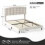 MCC (KING, BEIGE) Upholstered Bed Frame with Cozy Button Tufted Headboard & Adjustable Height, Wood Slat Support CHEYENNE 3