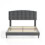 MCC (DOUBLE, GREY) Upholstered Bed Frame with Cozy Button Tufted Headboard & Adjustable Height, Wood Slat Support CHEYENNE 1