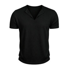 Heren Muscle T-Shirts V-Hals Slim Fit Workout Shirt Korte Mouwen Longline Gym Atletische T-Shirts Zwart XXXL