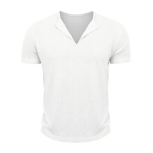 Heren Muscle T-Shirts V-Hals Slim Fit Workout Shirt Korte Mouwen Longline Gym Atletische T-Shirts Wit XXL