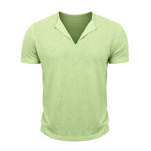 Heren Muscle T-Shirts V-Hals Slim Fit Workout Shirt Korte Mouwen Longline Gym Atletische T-Shirts Groen M