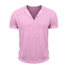 Heren Muscle T-Shirts V-Hals Slim Fit Workout Shirt Korte Mouwen Longline Gym Atletische T-Shirts Paarse L