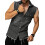 Mens Sleeveless Distressed Denim Shirt Black L 1