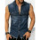 Mens Sleeveless Distressed Denim Shirt  S 2