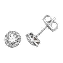18ct White Gold Ladies Diamond Stud Earrings Brilliant Cut 0.68 Carat G-H - SI2 - 7mm*7mm
