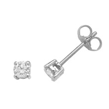 18ct White Gold Ladies Diamond Stud Earrings Brilliant Cut 0.40 Carat G-H - SI2 - 4mm*4mm