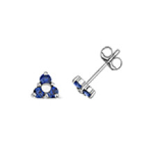 9ct White Gold Ladies Stud Earrings with Sapphire - 5mm*5mm
