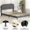 MCC (SINGLE, GREY) Upholstered Bed Frame with Cozy Button Tufted Headboard & Adjustable Height, Wood Slat Support CHELSEY 9