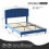 MCC (DOUBLE, BLUE) Upholstered Bed Frame with Cozy Button Tufted Headboard & Adjustable Height, Wood Slat Support CHEYENNE 3