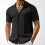 Herren-Kurzarm-Strickhemd mit Vertikalem Jacquardmuster Schwarz L 2