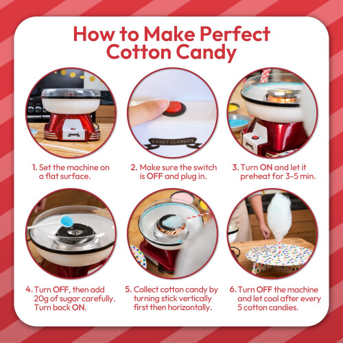 Gadgy Cotton Candy Machine – Candy Floss Maker - Red 2