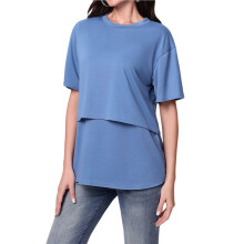 Women'S Maternity Shirts Short Sleeves Tops Double Laye Breastfeeding Tees Pregnancy M