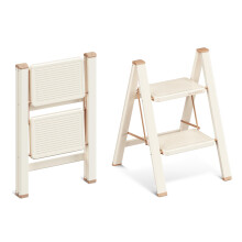 GameGem 2 Step Ladder, 2 Step Stool for Adults, Folding Step Ladder with Secure Footing, Widened Pedal, Aesthetically Pleasing Looking
