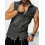 Mens Sleeveless Distressed Denim Shirt Black M 3