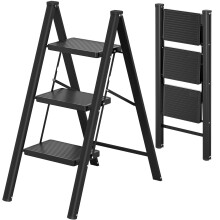 KINGRACK 2 step Folding Ladder, Lightweight Portable Home Ladder with Non-Slip Wide Pedals and Safety Lock, Sturdy Step Ladder for Adults Painting
