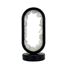 Cello Gleneagles Oval Earth LED Natural Crystal Lamp - Rock Quartz Dimmable White LED Energy Stone Light, USB Healing Lamp for Bedroom, Meditation