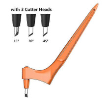 (Orange) Outil de découpe rotatif à 360, 3 têtes de coupe interchangeables, lame en acier inoxydable, pour papier et loisirs créatifs