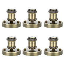 Edison Lamp Bulb Holder E27, Lalafancy Vintage Industrial Solid Retro Light Socket Pendant Ceramics Light Adaptor (Bronze, 6 Pack)