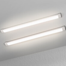 muzha 2 Packs LED Batten Lights，PC Body， 5FT 50W 6500k 5000lm,Low Profile Wall or Ceiling Surface Mounted Fitting for Home/Workshop/Office/School