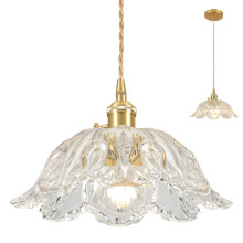 Vintage Pendant Light with Transparent Glass Lampshade Ceiling Lighting fixture E27 27CM Hanging lamp Chandelier Lights for Kitchen Island Bedroom