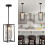 diisunbihuo Crystal Pendant Light, Black Rectangular Hanging Ceiling Light, E27 Dimmable Bulb Compatible 1