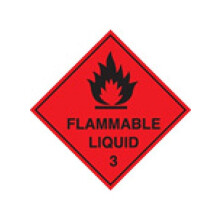 Caledonia Signs 59738 Flammable Liquid 3 100 S/A Label, 100 mm x 100 mm