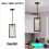 diisunbihuo Crystal Pendant Light, Black Rectangular Hanging Ceiling Light, E27 Dimmable Bulb Compatible 2