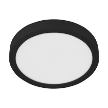 Eglo LED Flush Ceiling Light Fueva 5, Ø 11 inches, Round Bathroom Lighting Made of Black Metal and White Plastic, Neutral White lamp, IP44