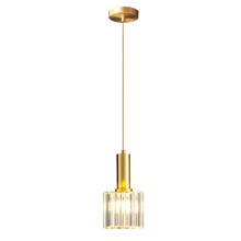 ZTTECH Modern Mini Crystal Pendant Light for Kitchen Island Dining Room Bedroom,Gold Base Crystal Ceiling Lamp Hanging Light (1-Light) (1-Light)