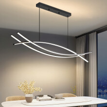 Mikeru 100CM Modern LED Pendant Light, Minimalist Ceiling Lighting with Remote Control Dimmable Brightness 3000K/4500K/6000K 3 Color Chandelier 10%