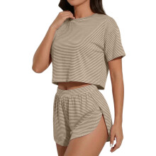 Damrandig Kortärmad och Shorts Pyjamas Set  Color M