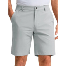 Men'S Solid Color Moisture Wicking Stretch Casual  Shorts with Pockets Light Gray M