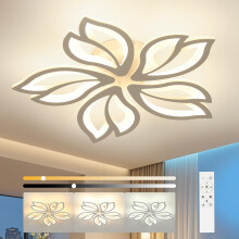 OTREN LED Ceiling Light 60CM 48W Dimmable with Remote Control Modern Petals Chandeliers for Living Room Bedroom Kitchen Dining Room