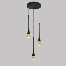 ZenithBeam 59''/150cm Foyer Entrance Crystal Chandeliers Big Living Room 3Lights Ceiling Light Black Staircase Pendant Lights High Ceiling Hanging