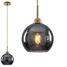 WILON Vintage Pendant Light, Globe Glass Lamp Shade for Ceiling Lights, Grey Light Shades Ceiling