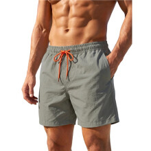 Schnelltrocknende Badeshorts für Herren mit Sonnenschutz und Kordelzug Khaki S