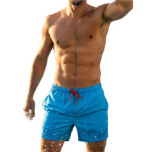 Schnelltrocknende Badeshorts für Herren mit Sonnenschutz und Kordelzug Himmelblau S