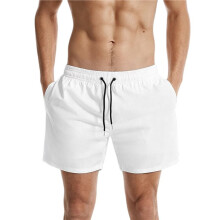 Herren-Sportshorts mit 4-Wege-Stretch, Lockerer Passform und Einfarbigem Design Weiß S