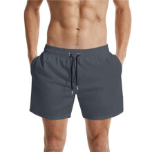 Herren-Sportshorts mit 4-Wege-Stretch, Lockerer Passform und Einfarbigem Design Dunkelgrau XXL