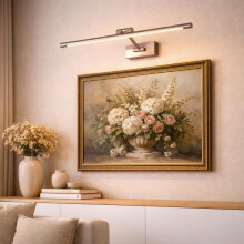 Alpinaluz LED Wall Light for Pictures and Mirrors 48 cm 10W Warm White Light 2700K Swivel Articulated Arm Linear Design Aluminium Brushed Nickel