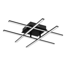 Eglo LED Ceiling Light Lasana 3, 4-Light wall lamp, Ceiling lamp Made of Steel in Black and Plastic in White, Living Room lamp, Warm White