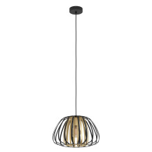 Eglo Pendant Lighting Encinitos, Ceiling Light Fitting Made of Black Metal and Brushed Brass, Hanging lamp for Dining and Living Room, E27 Socket