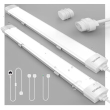 KUKUMAO LED Batten Light 6000K Daylight, Linkable LED Fluorescent Strip 4000LM Fitting for Garage, Workshop, Office, Wall, Kitchen, Shed