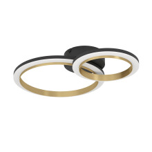 Eglo LED Ceiling Light Fitting Calliera, Step dimmable Ceiling lamp, Office and Kitchen Lighting, Metal and Plastic in Black and Brass, Neutral White