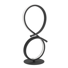 Eglo LED Bedside lamp Serpins, Curved Table lamp, Room Decoration Living Room, Bedroom Lighting Made of Metal in Black and Plastic in White